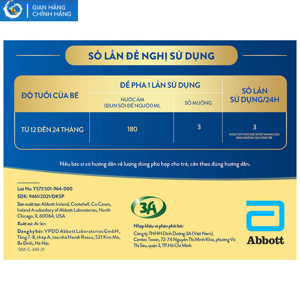 Sữa Bột Similac 3 Hương Vani 400g,900g