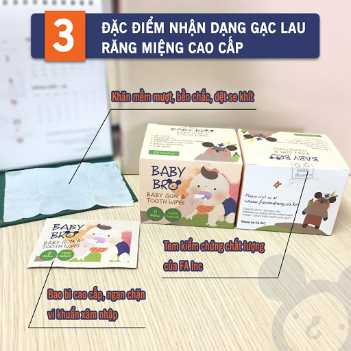 [HCM]Gạc rơ lưỡi /lau răng Baby Bro Hàn Quốc
