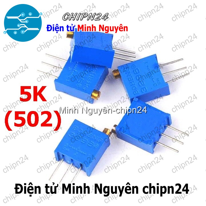 [3 con] (KG2) Biến trở tinh chỉnh 5K (3296W) (Biến trở VR vi chỉnh W502)