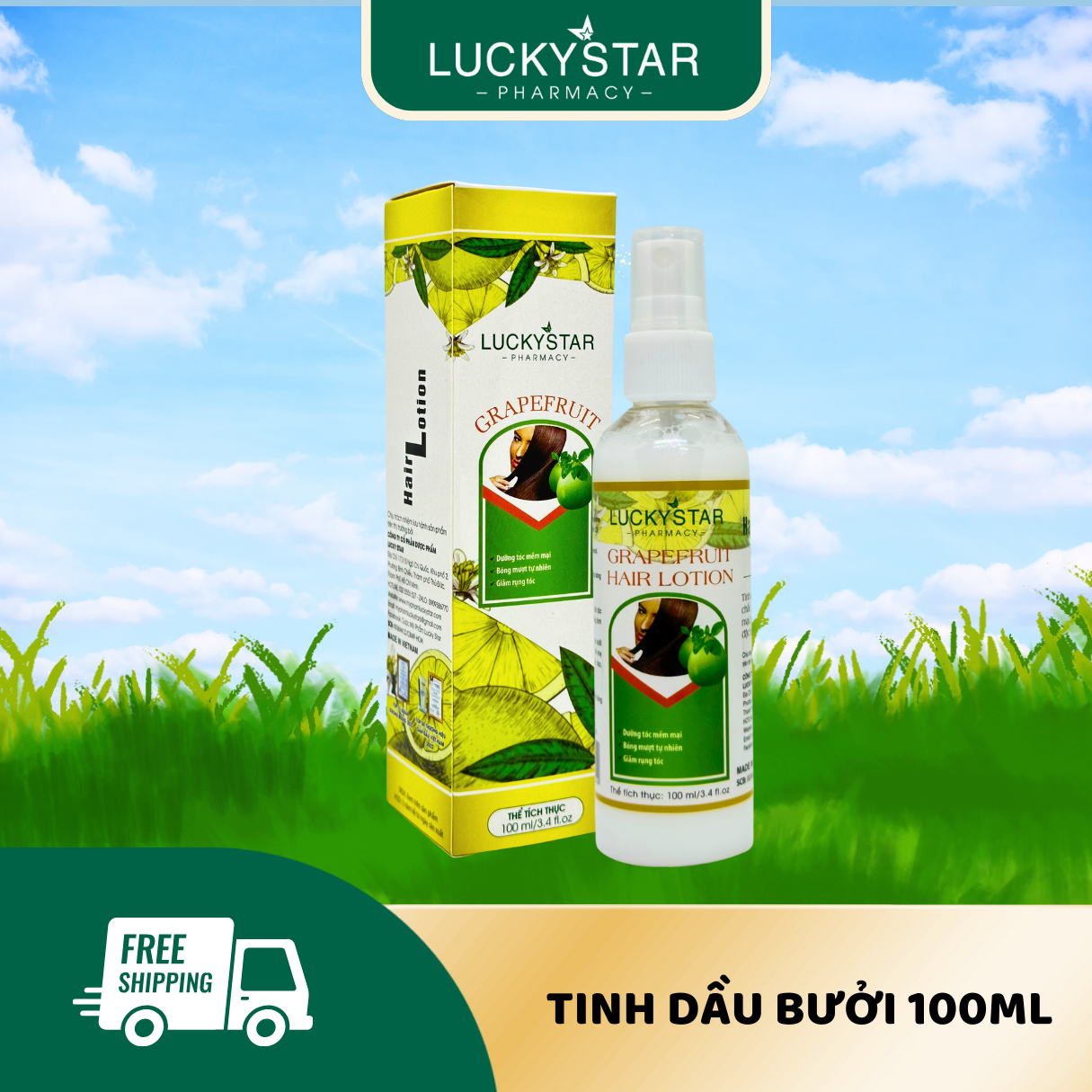 Lotion Dưỡng Tóc Tinh Dầu Bưởi Lucky Star