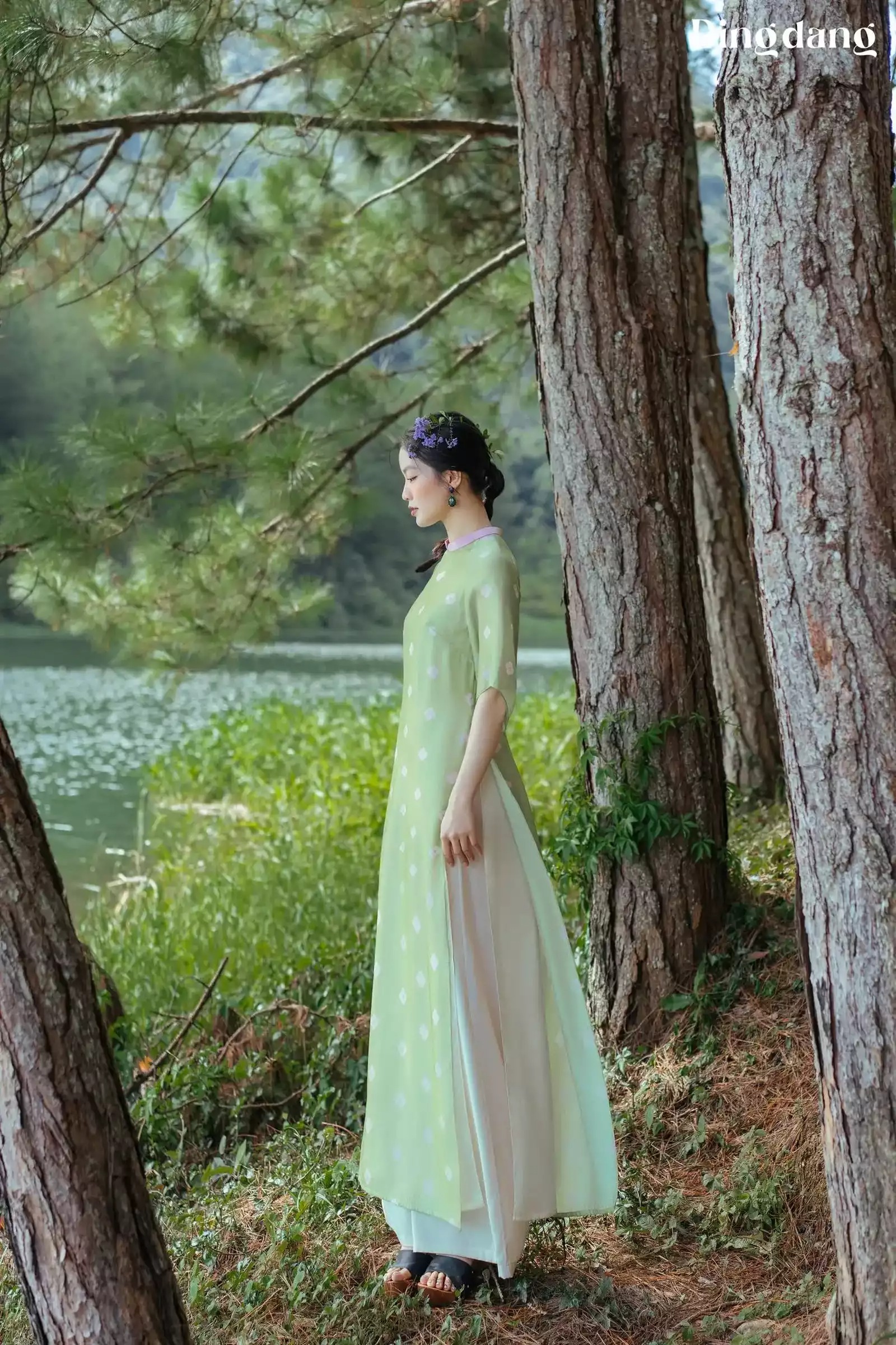 Áo Dài Lấm Tấm Xanh- Đing Đang