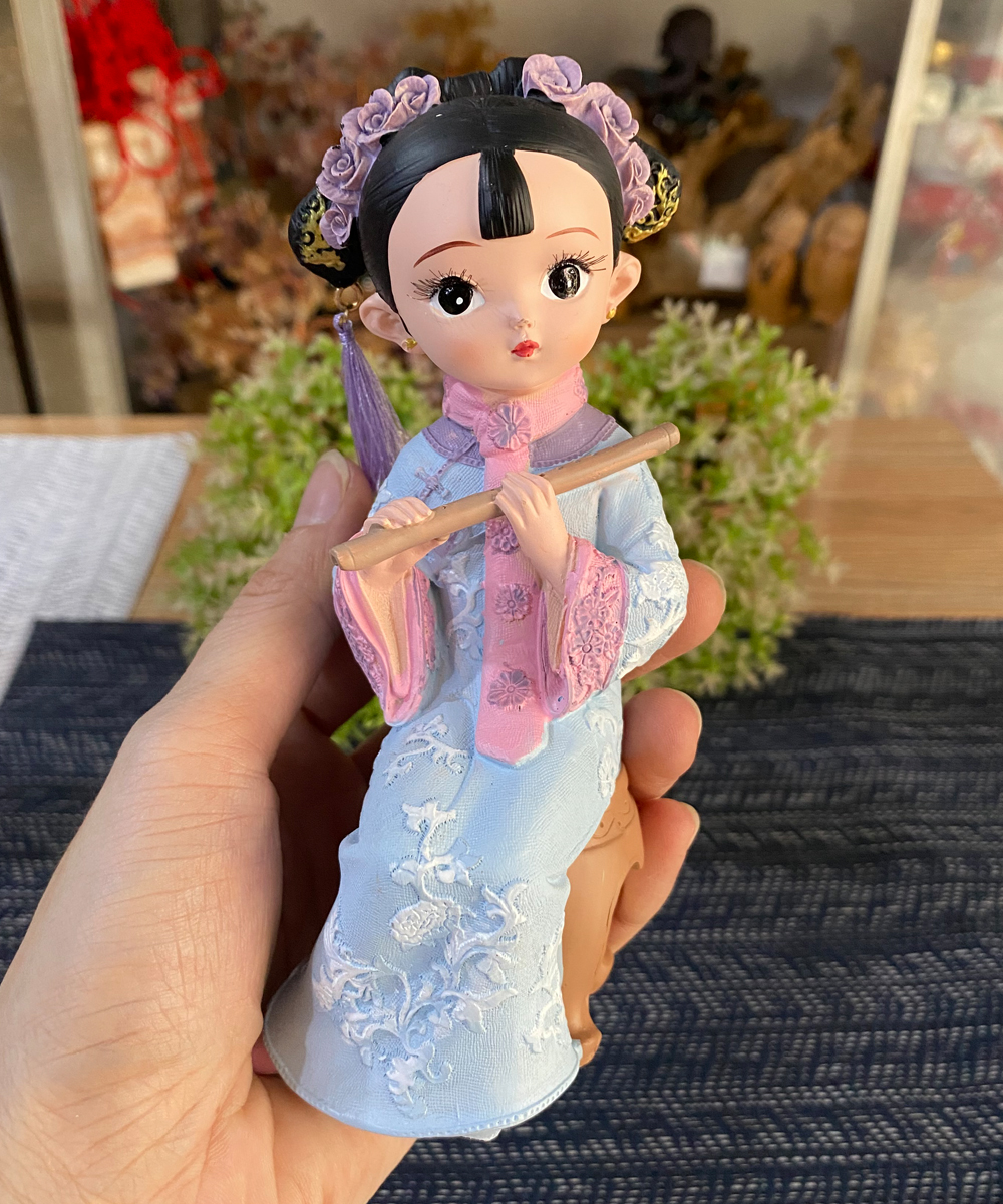 [HCM]Tượng thiếu nữ ngồi thổi sáo 15cm