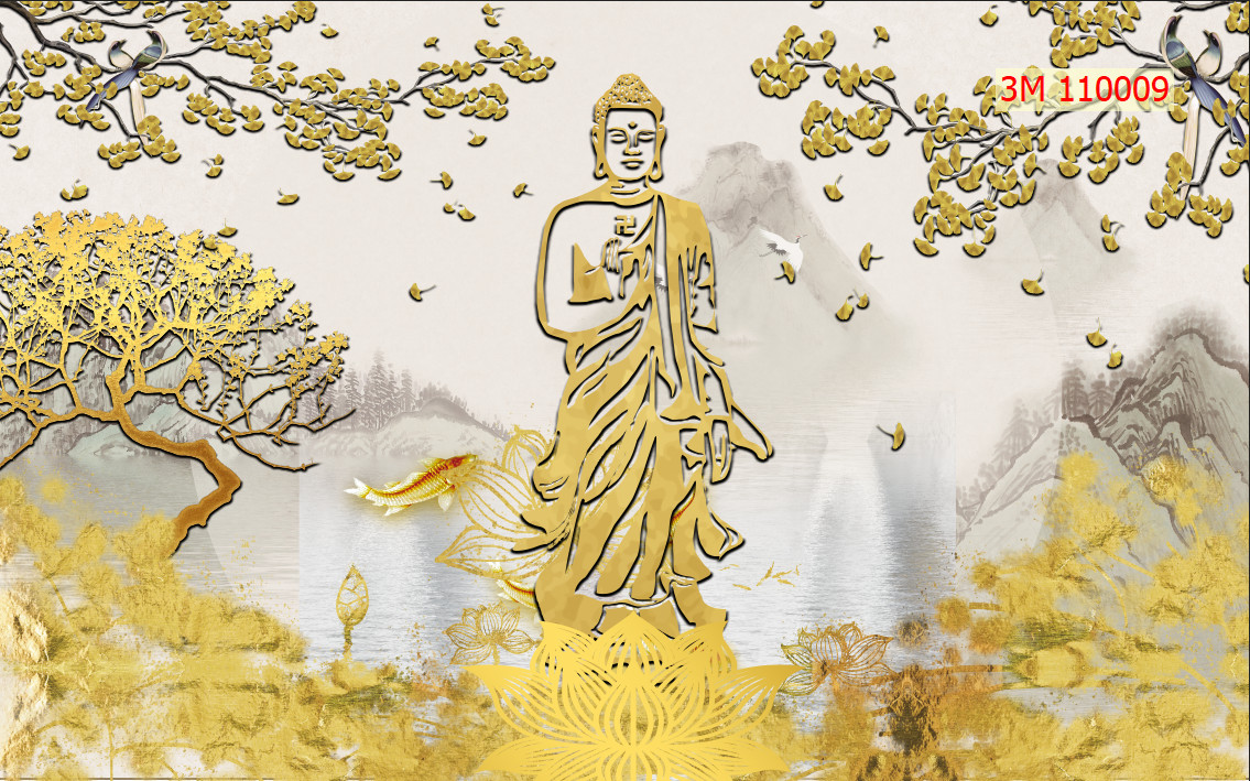 Tranh dán tường 3D trang trí phòng thờ ban thờ giá rẻ đẹp