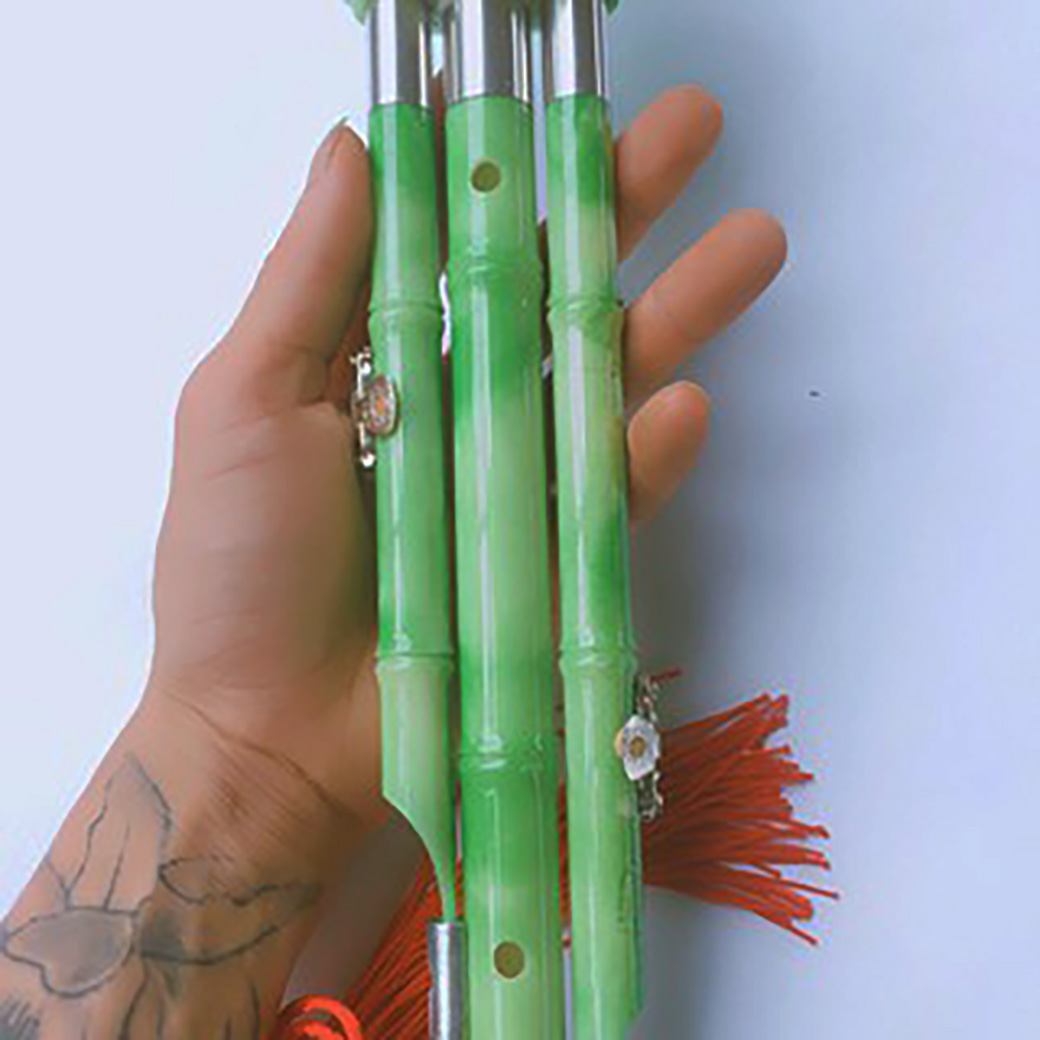 sáo bầu ngọc 2 bè màu xanh