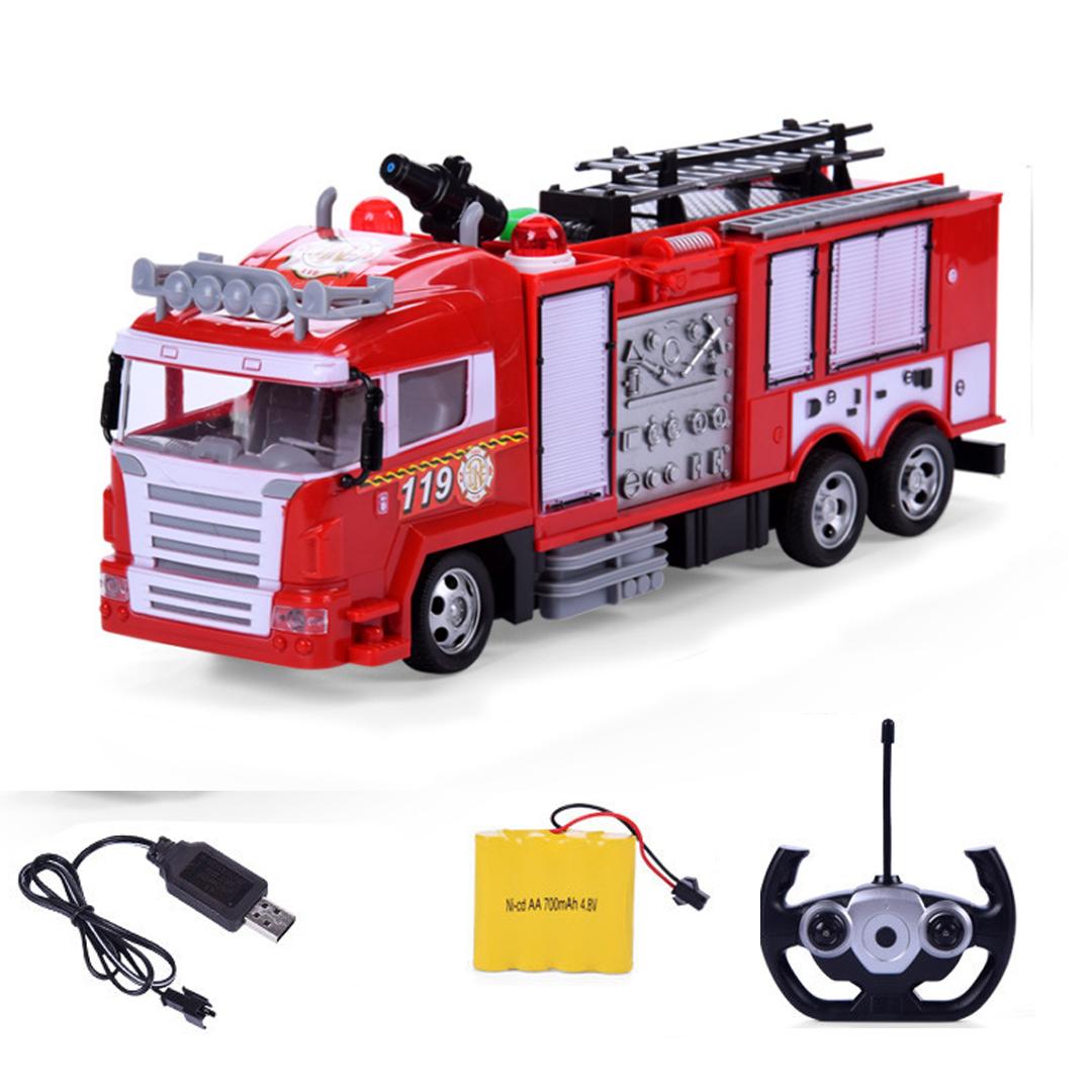 Xe ô tô điều khiển từ xa sóng 2.4G pin sạc 4.8v mô hình xe cứu hỏa phun được nước
