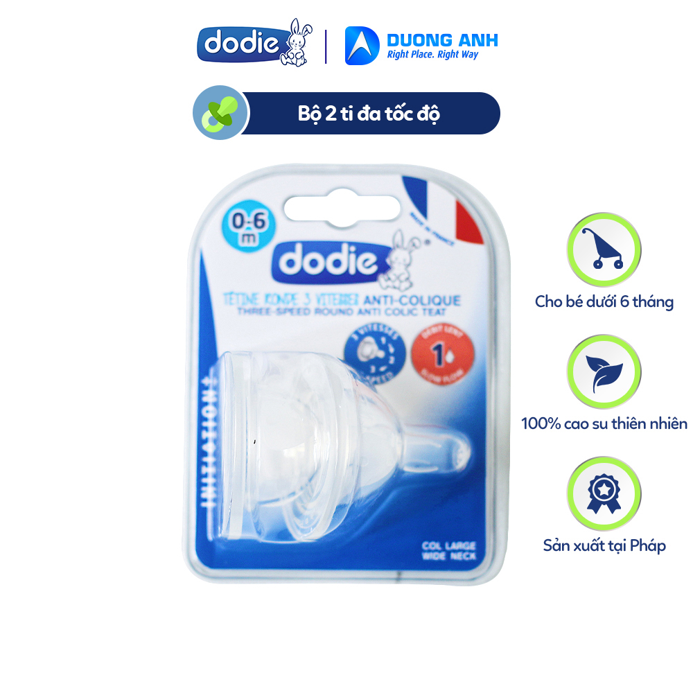 Bộ núm ti đa tốc độ Dodie cho bé từ 0 đến 6 tháng