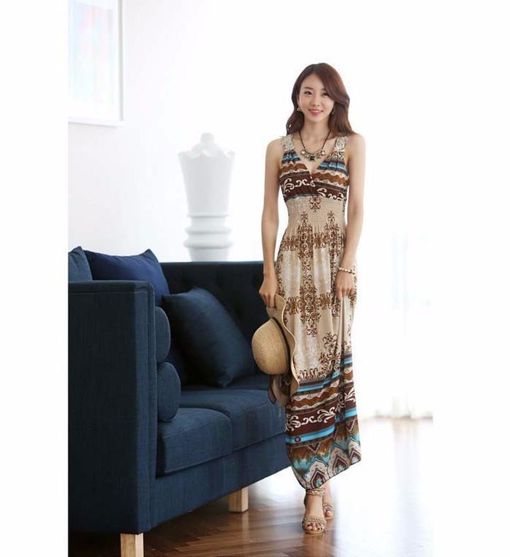 [HCM]Đầm maxi thun lụa mềm mại - Lindashop