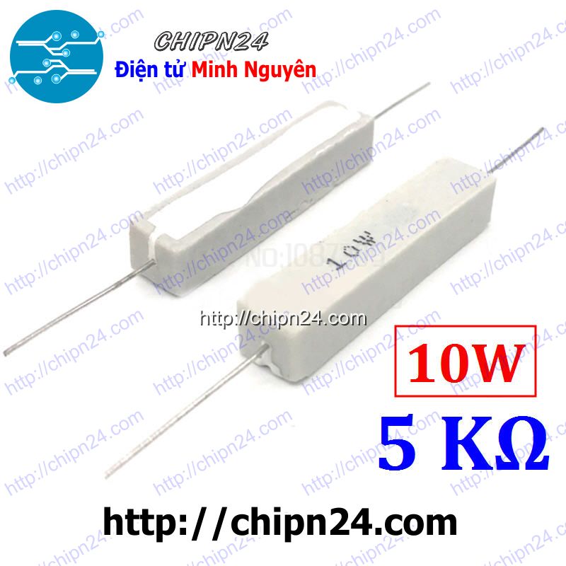 [2 con] (F141) Điện Trở Sứ 5K 10W