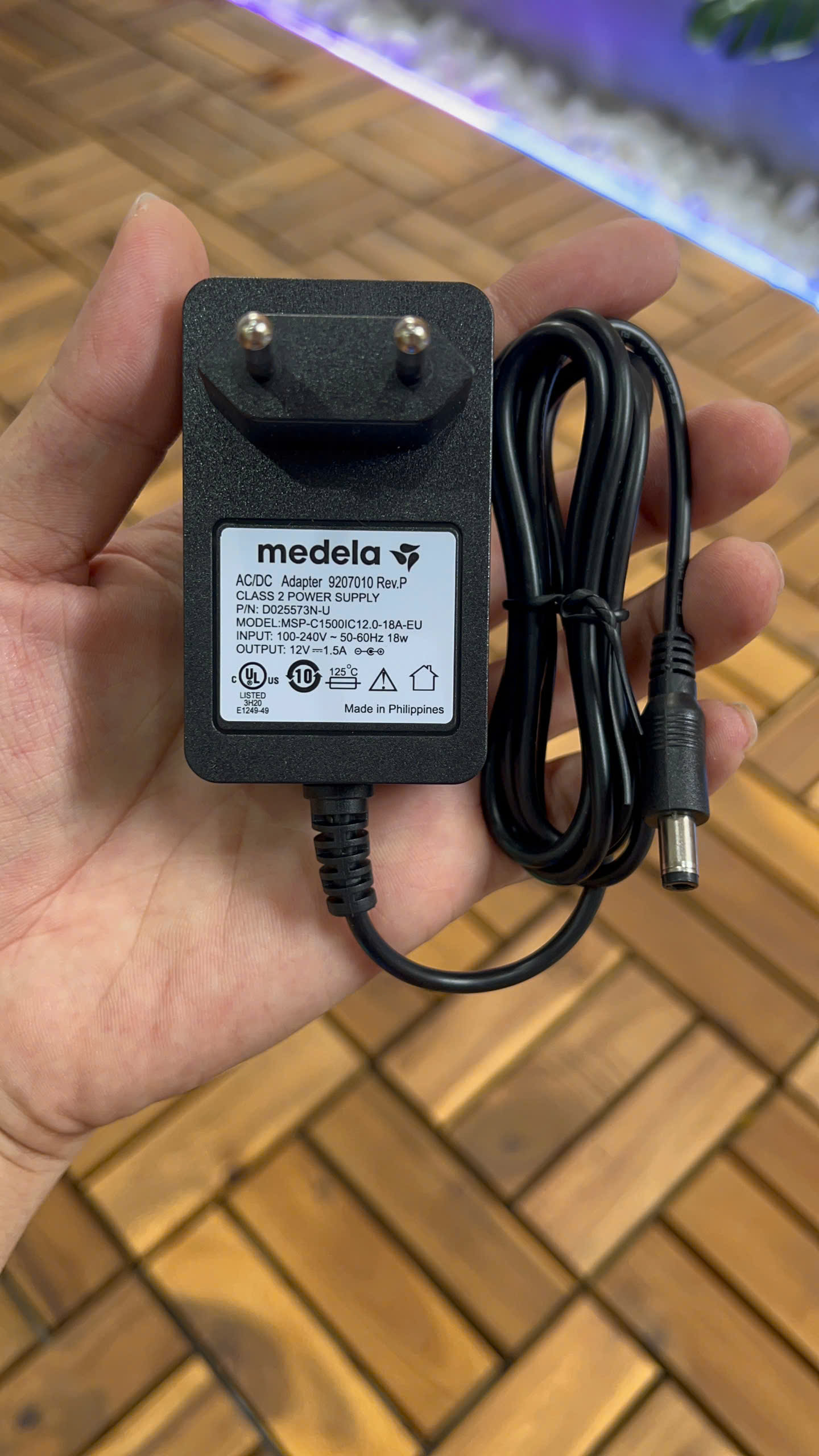 adapter 12v 1.5a medela Sonata