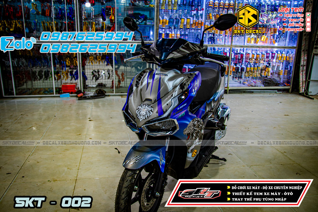 tem trùm ari blade 2020 xanh xám sư tử