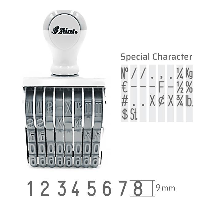 Dấu đóng 8 số cao 9mm Shiny N18 ( 8 Band Number Stamp )