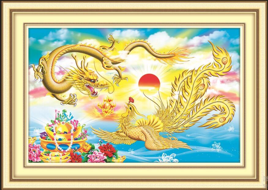 [HCM]Tranh đính đá long phụng sum vầy 88698