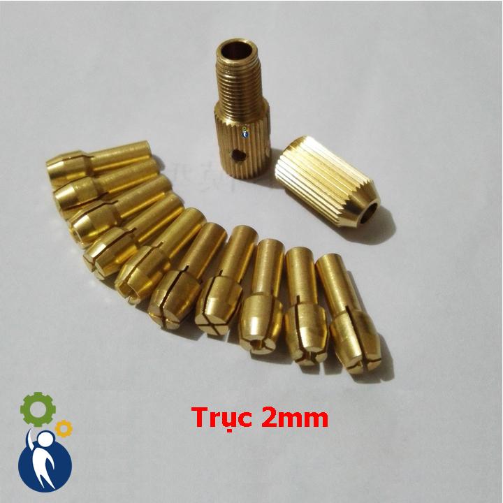 Bộ 10 đầu kẹp mũi khoan trục 2mm