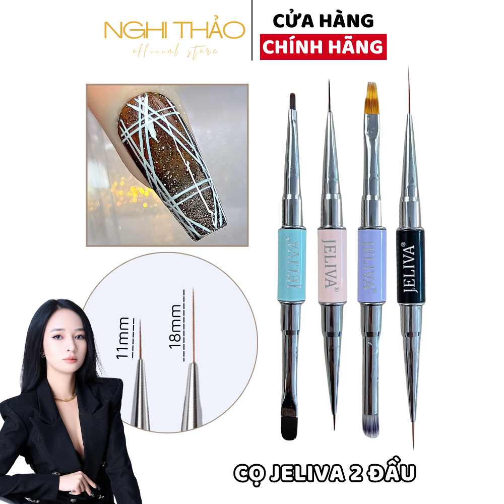 Cọ vẽ nét nail JELIVA 2 đầu Nghi Thảo