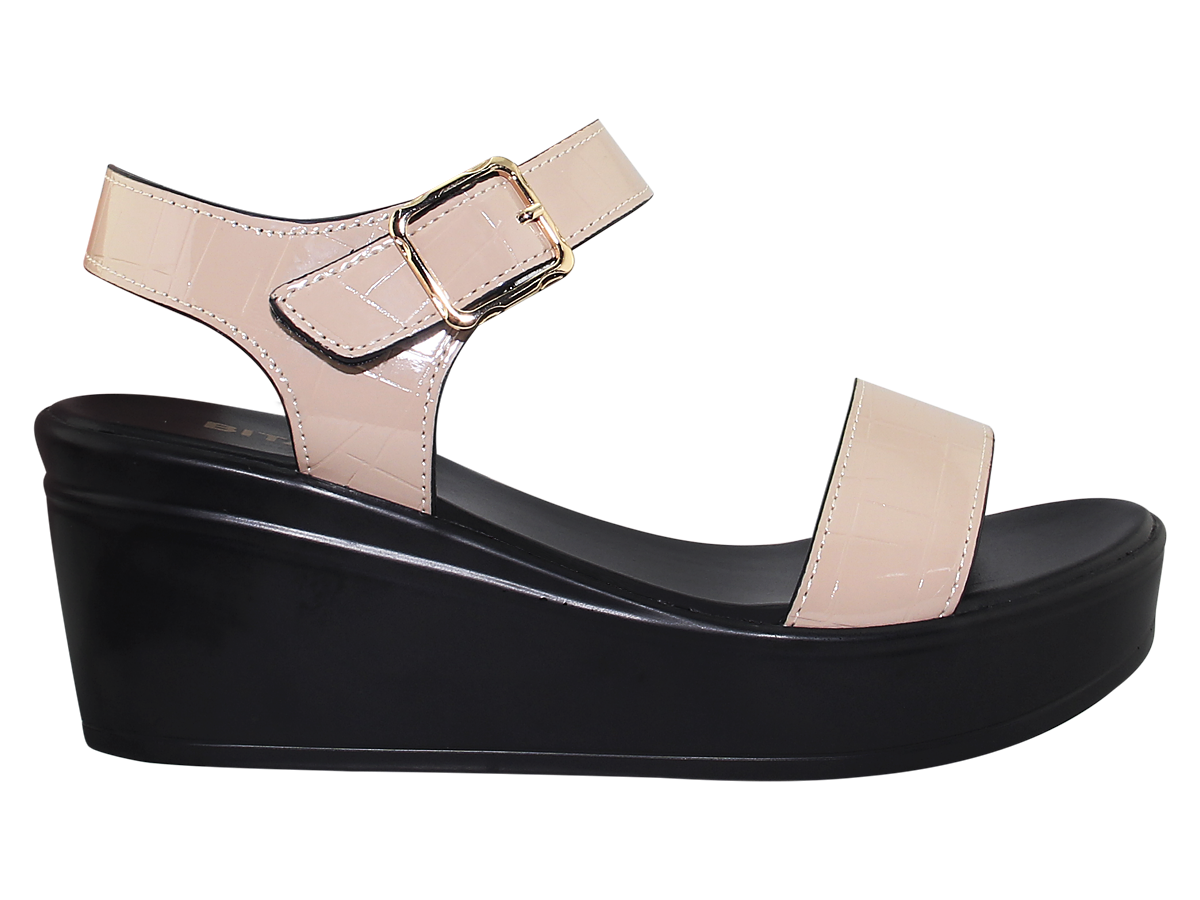 SANDAL ĐẾ BẰNG NỮ SYN.284 (ĐEN + KEM XÁM)