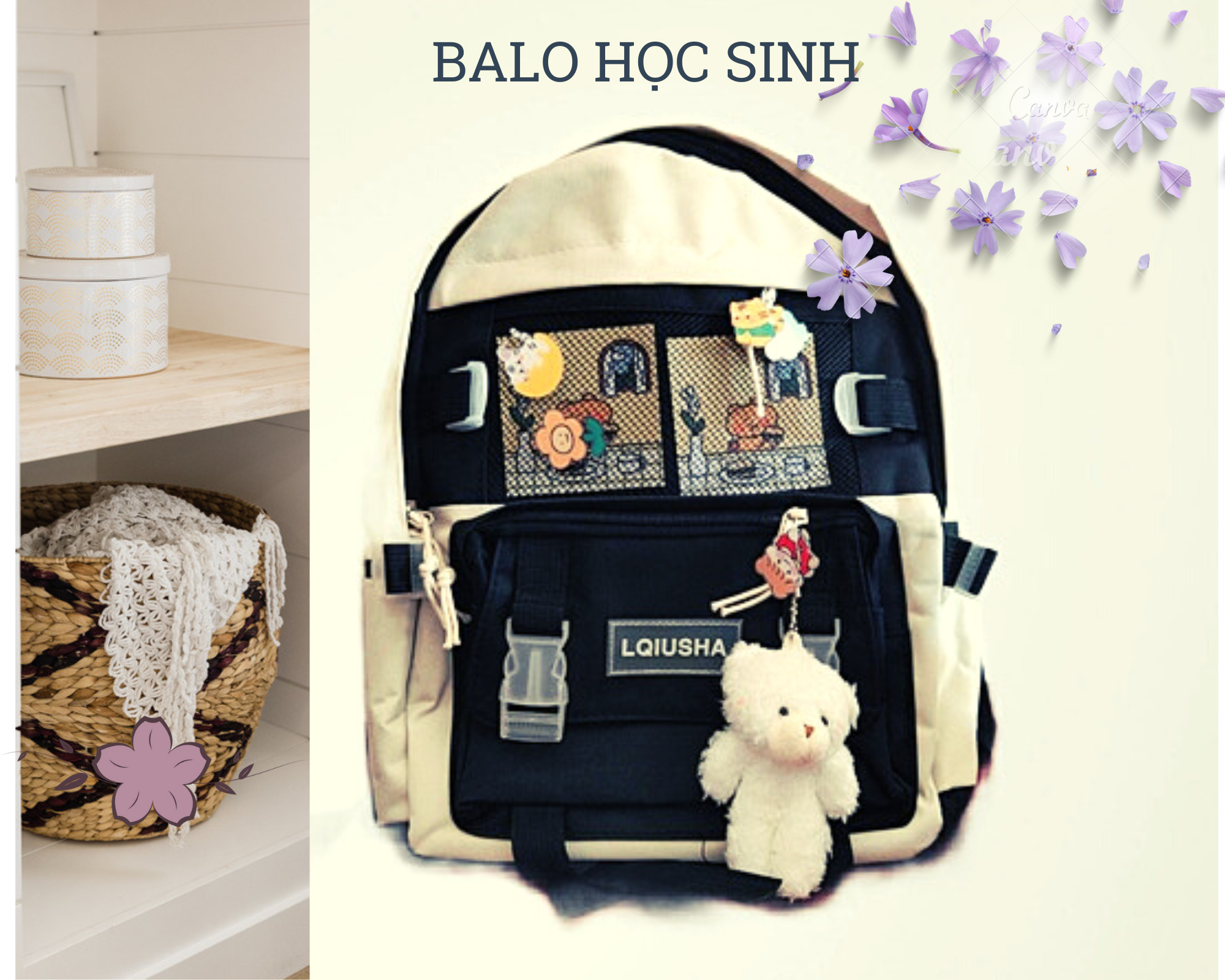 HOÀN TIỀN 15% - Balo nữ nam ulzzang hàn quốc đựng laptop đi học đi chơi du lịch thời trang giá rẻ tặng kèm sticker LATIMO BL1