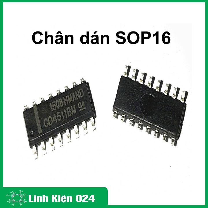 Ic cd4511 dip16/sop16 trình điều khiển led 7 đoạn