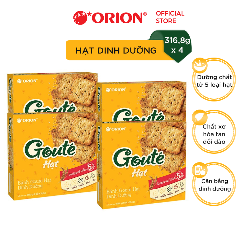 Combo 4 Hộp Bánh Goute Hạt Dinh Dưỡng (316,8g x 4)