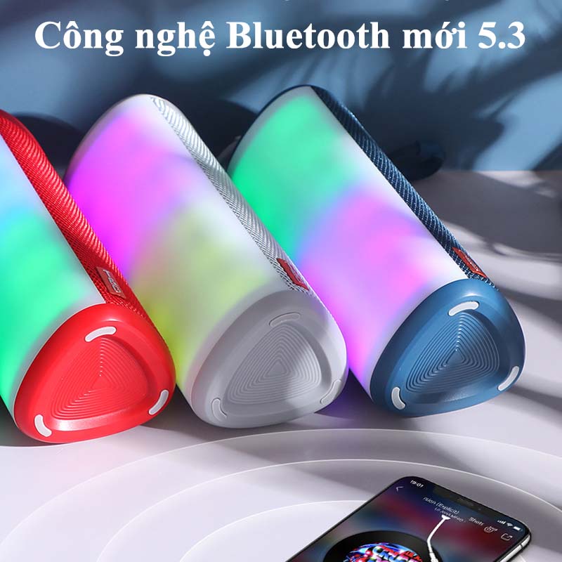 Loa Bluetooth Mini Bass Mạnh Có Đèn Led Chính Hãng T-G 357, loa bloutooth Cầm Tay giá rẻ Treble Rời Nghe Nhạc Công Suất Lớn