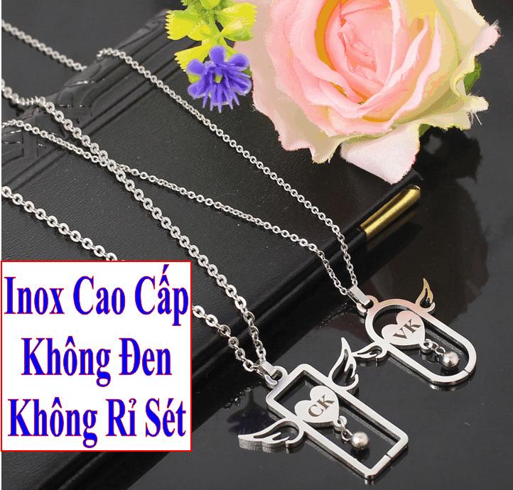 (Gift 01 bangles) necklaces couple stainless steel đẹp that cheap white angel wings carved letters VK/ck-commitment 1 Đổi 1 if Hoen, rust