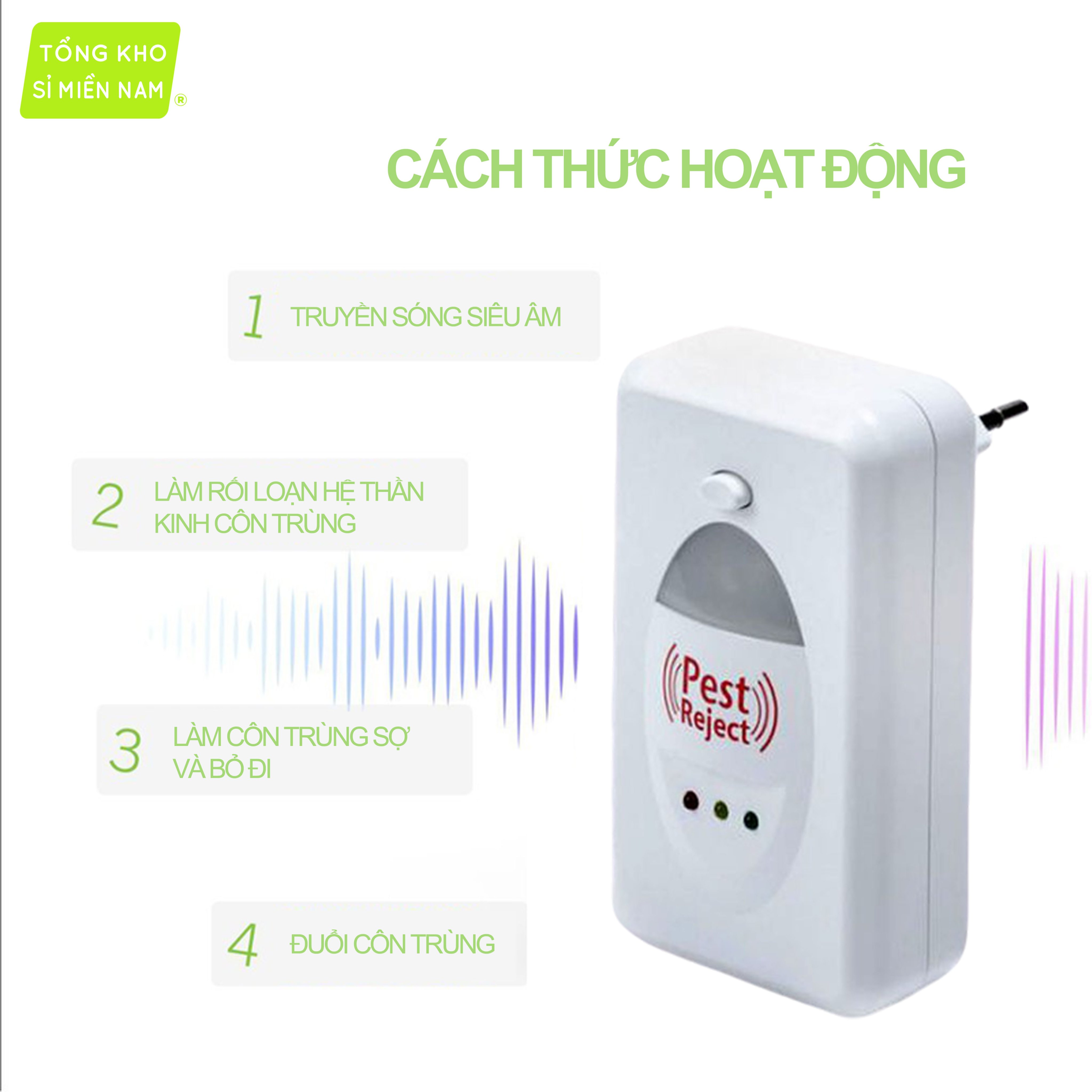 [HCM]Máy đuổi côn trùng ruồi muỗi Không độc hại hàng chính hãng Bảo Hành 6 tháng bởi Gia Dụng Trần Thống.