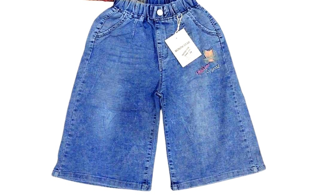 [Hoàn tiền 6%] Quần jeans ngố lửng ống rộng dễ thương cho bé gái 8-40kg