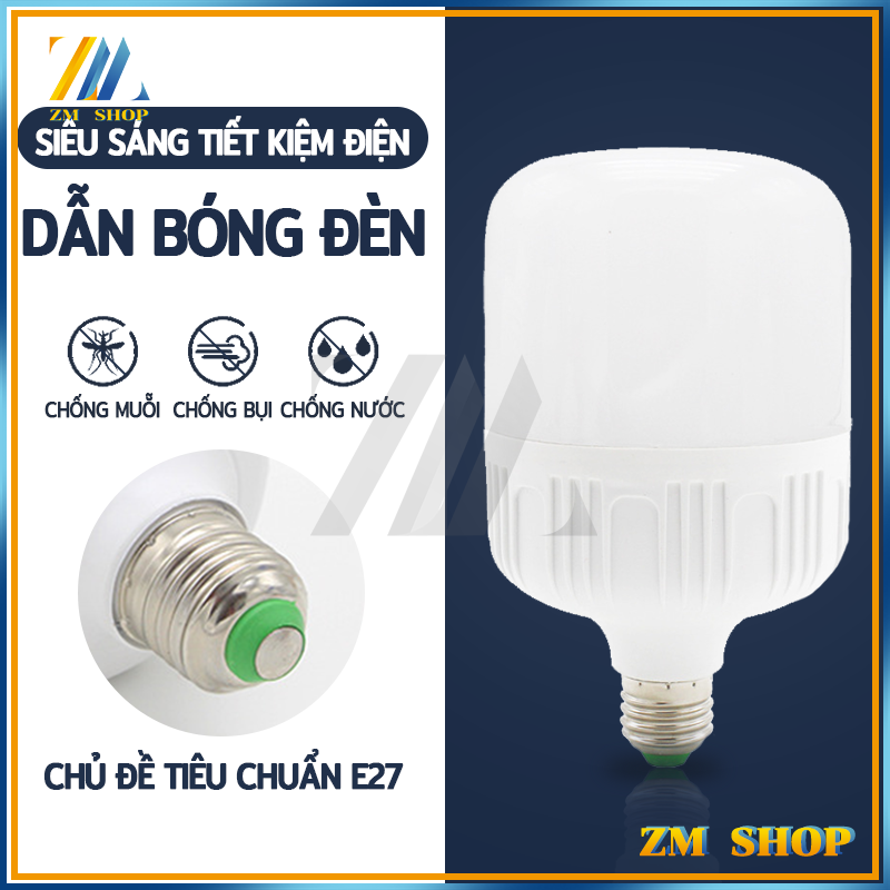 Bóng Đèn LED Tiết Kiệm Năng Lượng 5W / 15W / 30W / 60W -  Bulb Trụ Nhựa Đủ Loại Công Suất Siêu Sáng