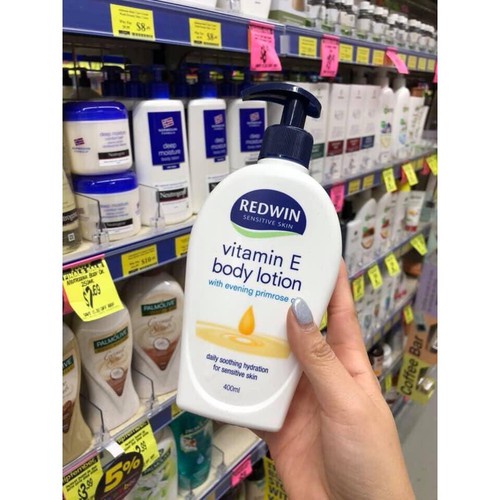 Sữa Dưỡng Da Redwin Vitamin E Cream Chai Vòi 400ml Úc