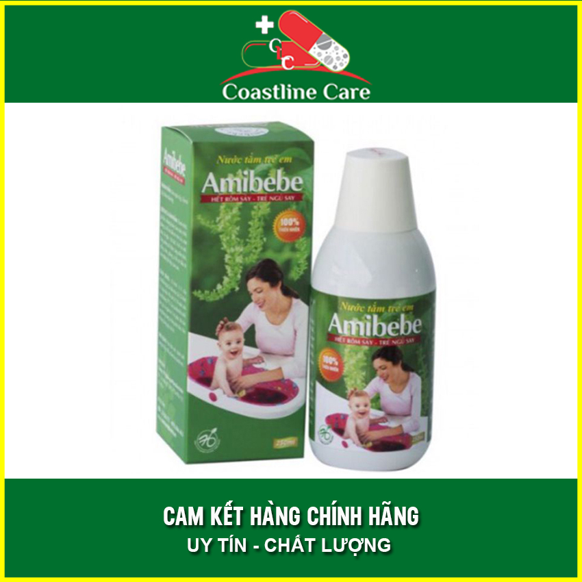 [HCM]Nước Tắm Trẻ Em Amibebe 250Ml - Hỗ Trợ Cải Thiện Rôm Sẩy Coastlinecare Pharmacy