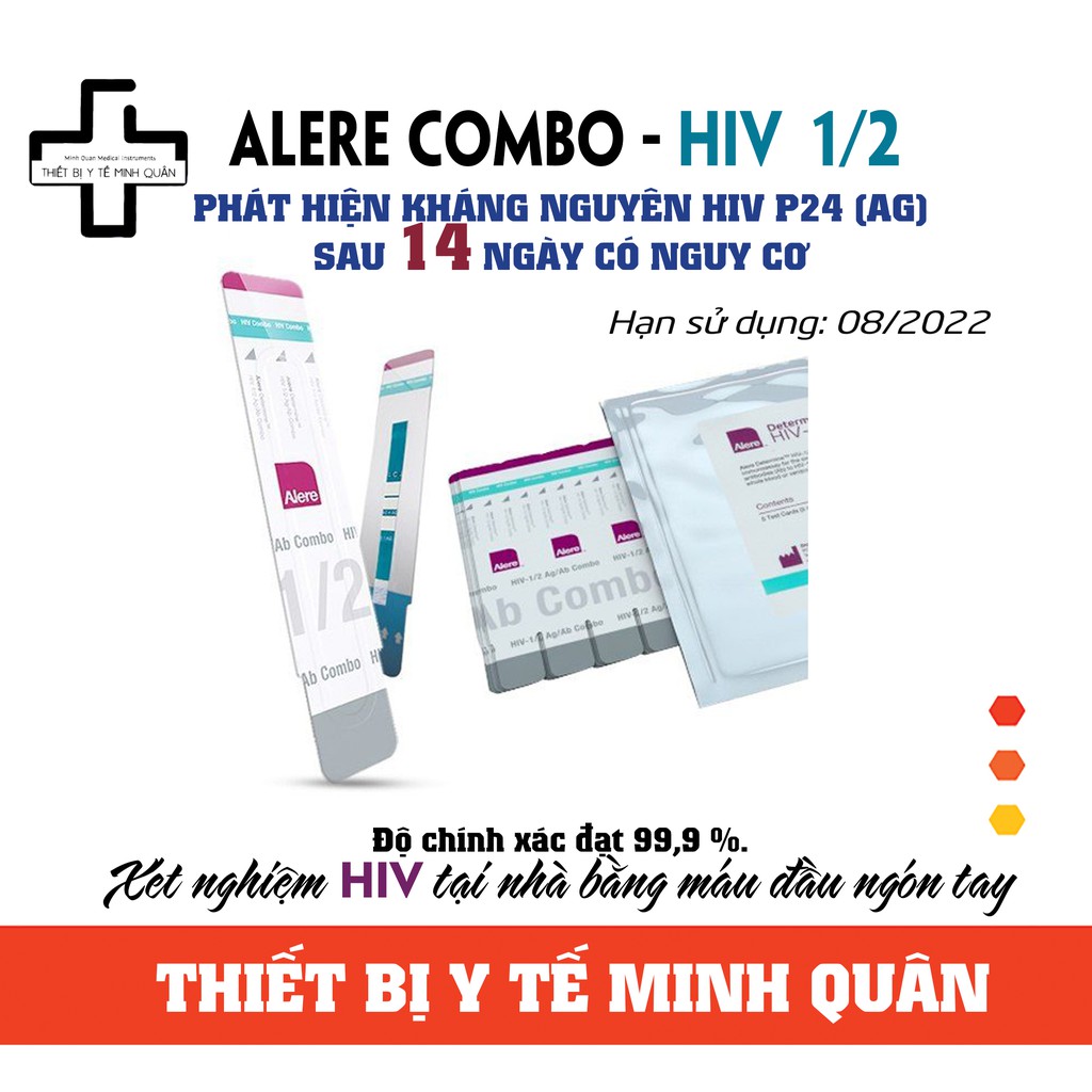 [ Hỏa Tốc ] Test HIV Combo Alere 1/2 HIV ( phát hiện HIV sau 14 ngày có nguy cơ )