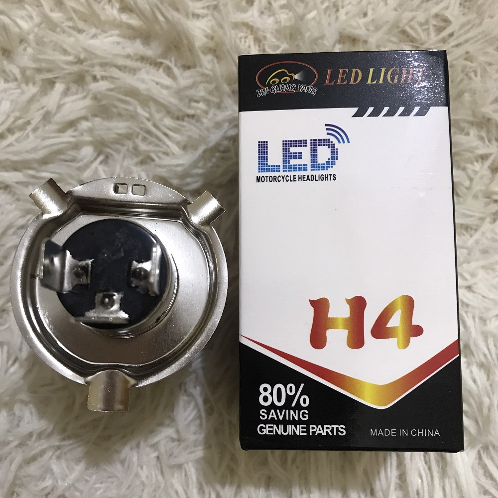 Đèn LED pha xe máy nháy nhiều chế độ màu - chân H4, M5 (H2)