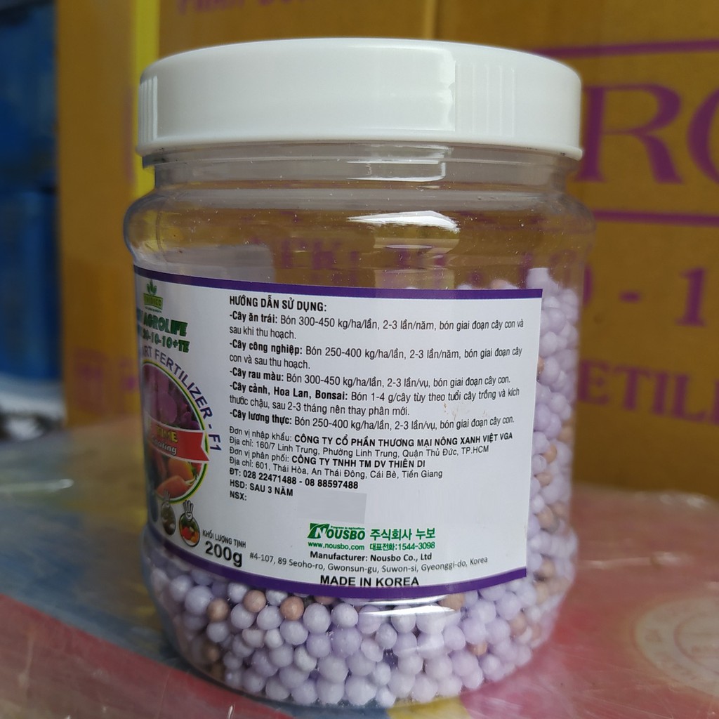 Phân tan chậm Hàn Quốc NPK 20-10-10 - Lọ 150gr (Msp212015) - Mai Huy