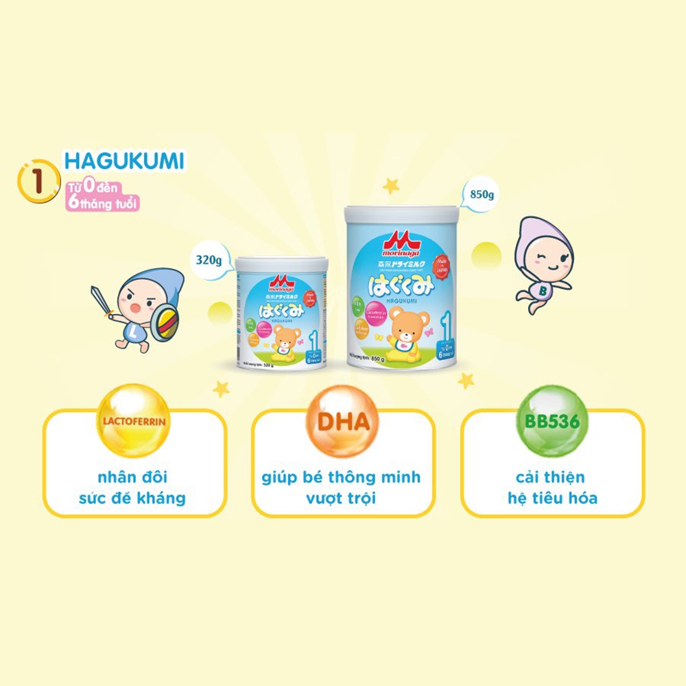 Morinaga số 1 (Hagukumi), 0-6 tháng, 320g