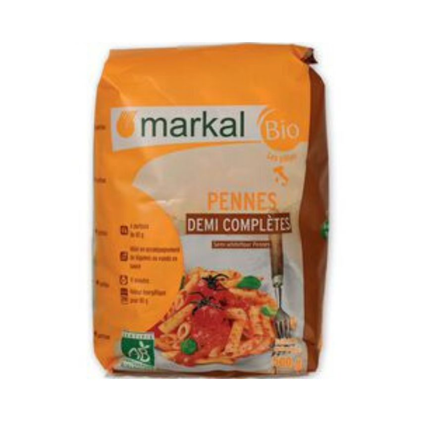 [HCM]Mì ống bán lứt hữu cơ penne Markal 500g