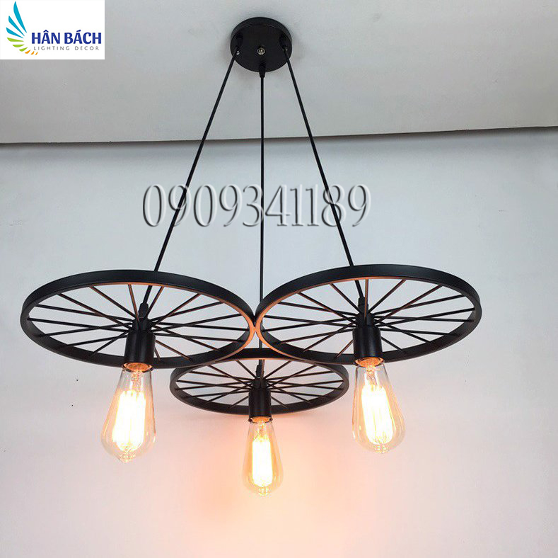 [HCM]ĐÈN THẢ TRANG TRÍ 3 BÁNH XE(chưa bóng)