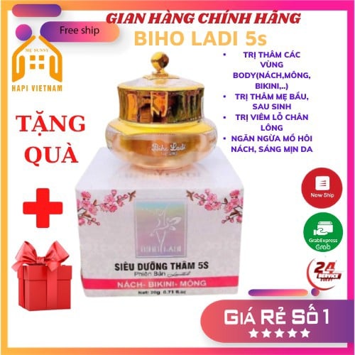 [HCM]Biho Ladi (Biholadi) Siêu dưỡng thâm 5S Đánh bay thâm - khử mùi Nách Bẹn Mông Nhũ Hoa Vùng Bikini (TẶNG TẨY TẾ BÀO CHẾT)