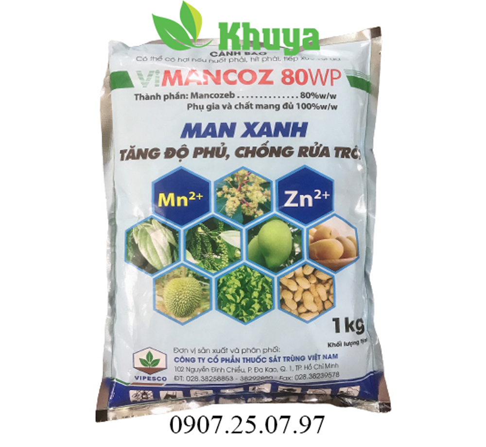 Thuốc trừ bệnh vimancoz 80wp gói 1kg man xanh mn và zn