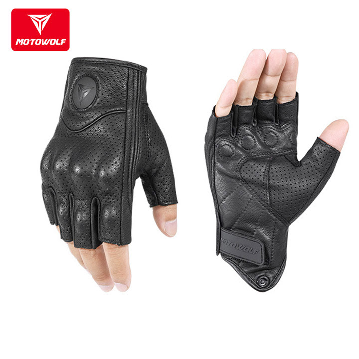 [HCM]Găng Tay Da Cụt Ngón MOTO-WOLF [ 1 đôi ]