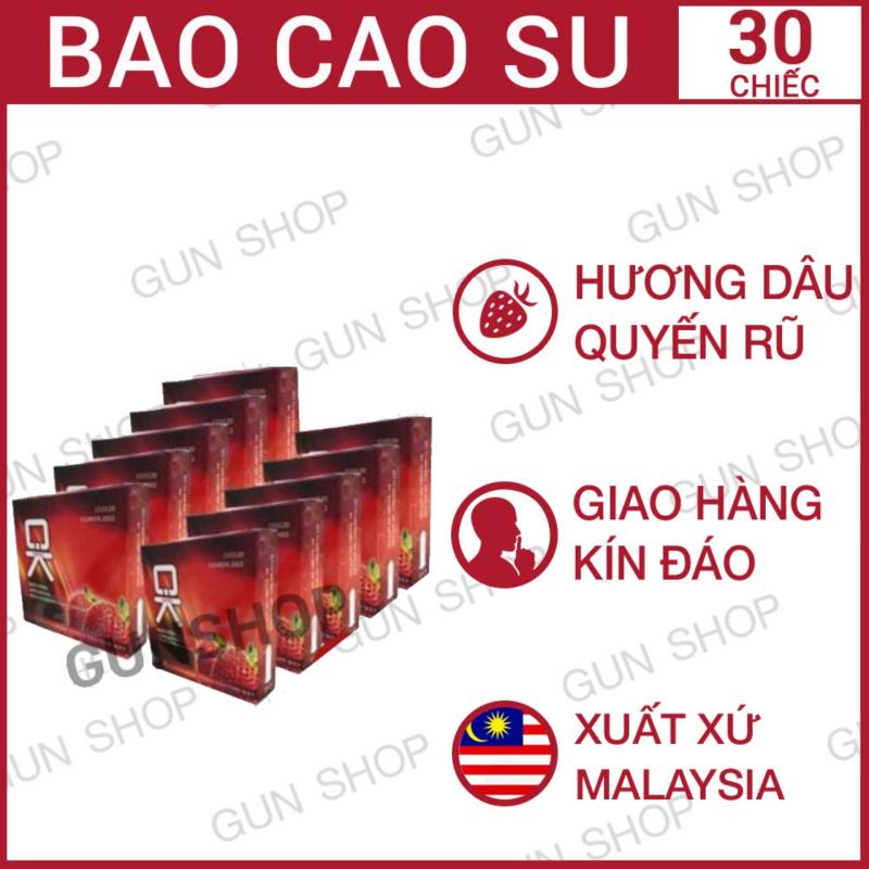 Bộ 10 (30 chiếc) Hộp bao cao su OK Dâu (Malaysia) - Gunshop cao cấp