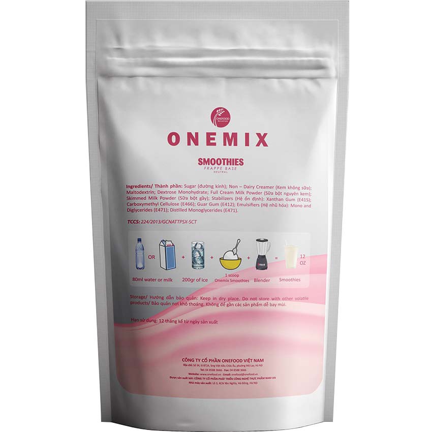 Bột Mix (Bột Frappe) Onemix Smoothies Túi 1Kg
