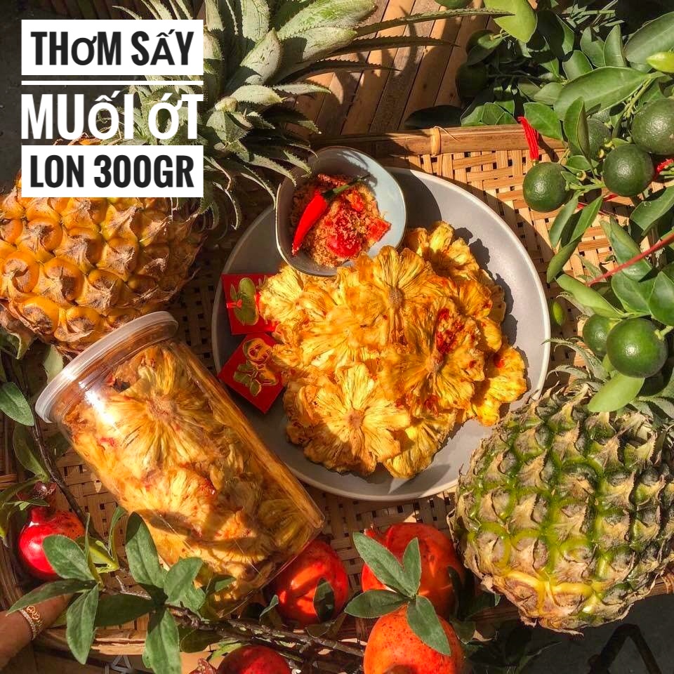 Thơm Sấy Muối Ớt Lon 500Gr
