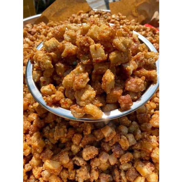 TÓP MỠ LIỀN DA RIM TỎI,MẮM HÀNH,ỚT(cực ngon)( hộp 500g)s
