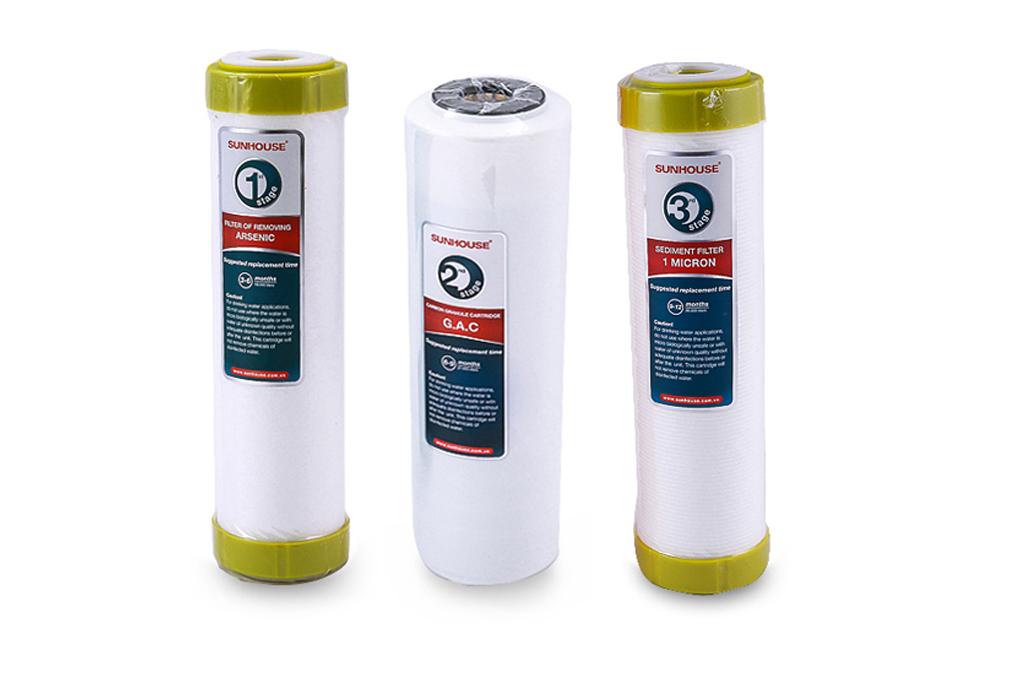 Bộ 3 lõi lọc nước Sunhouse số 1, 2, 3