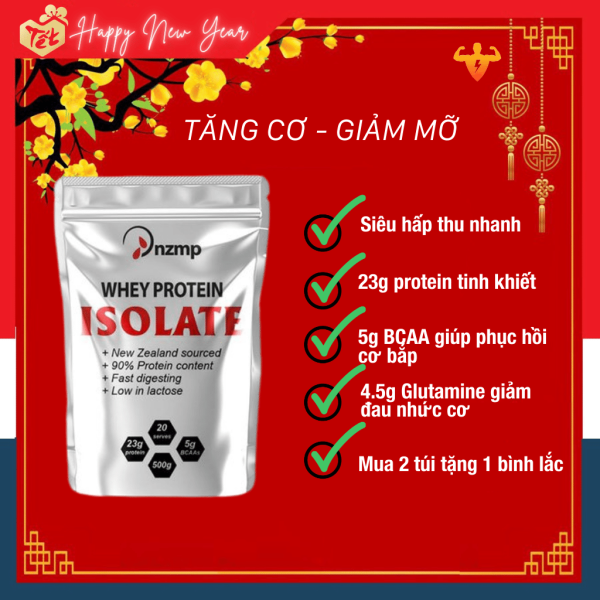 [GIAO NHANH] TĂNG CƠ - GIẢM MỠ NZMP WHEY PROTEIN  ISOLATE CHOCOLATE 500GRAM