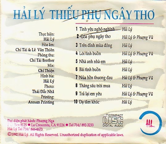 Hải Lý CD - Hải Lý, Phượng Vũ - Thiếu Phụ Ngây Thơ