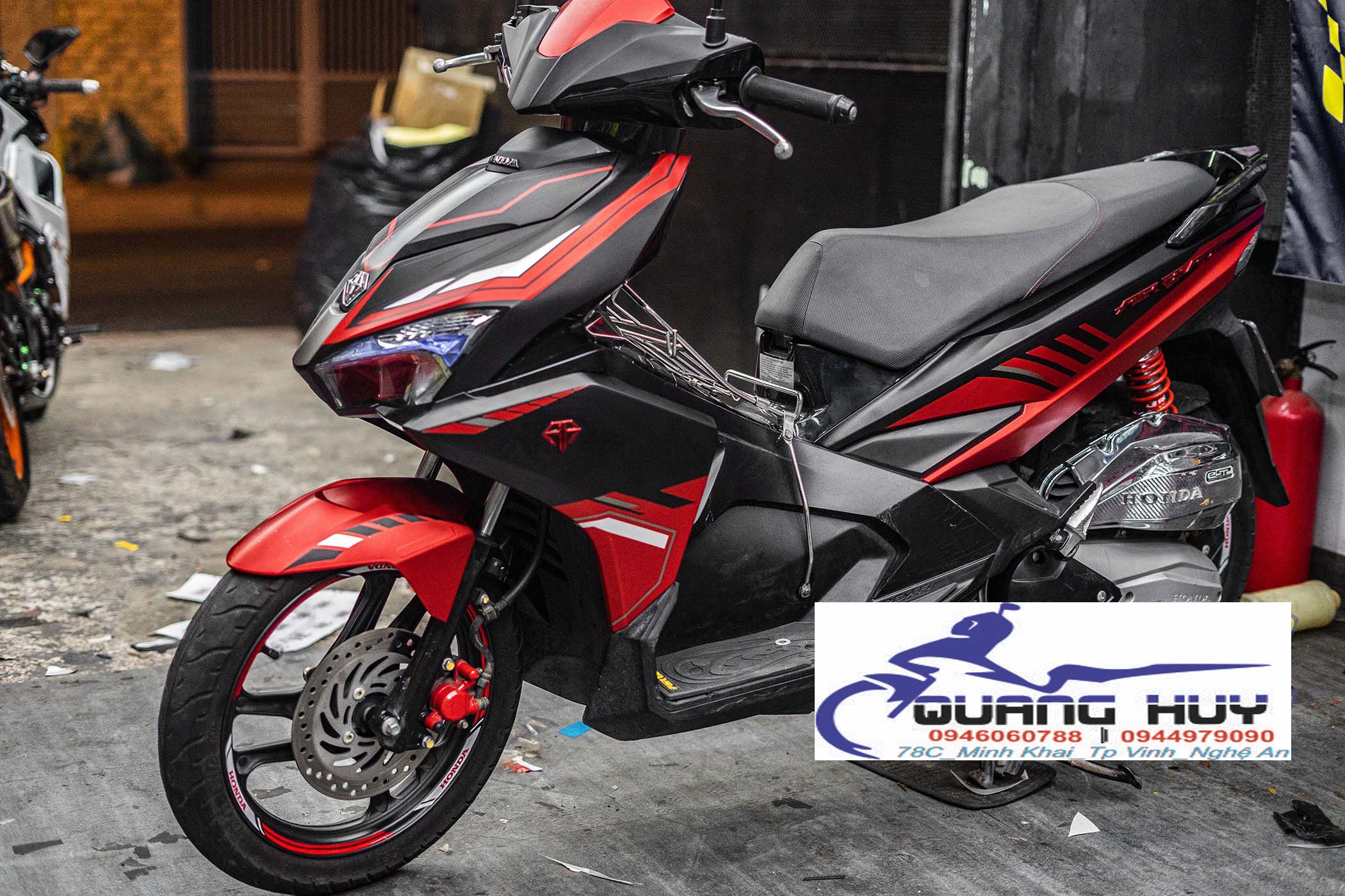 Tem Trùm Airblade Đỏ Đen,Team Decal AB 2016-2019