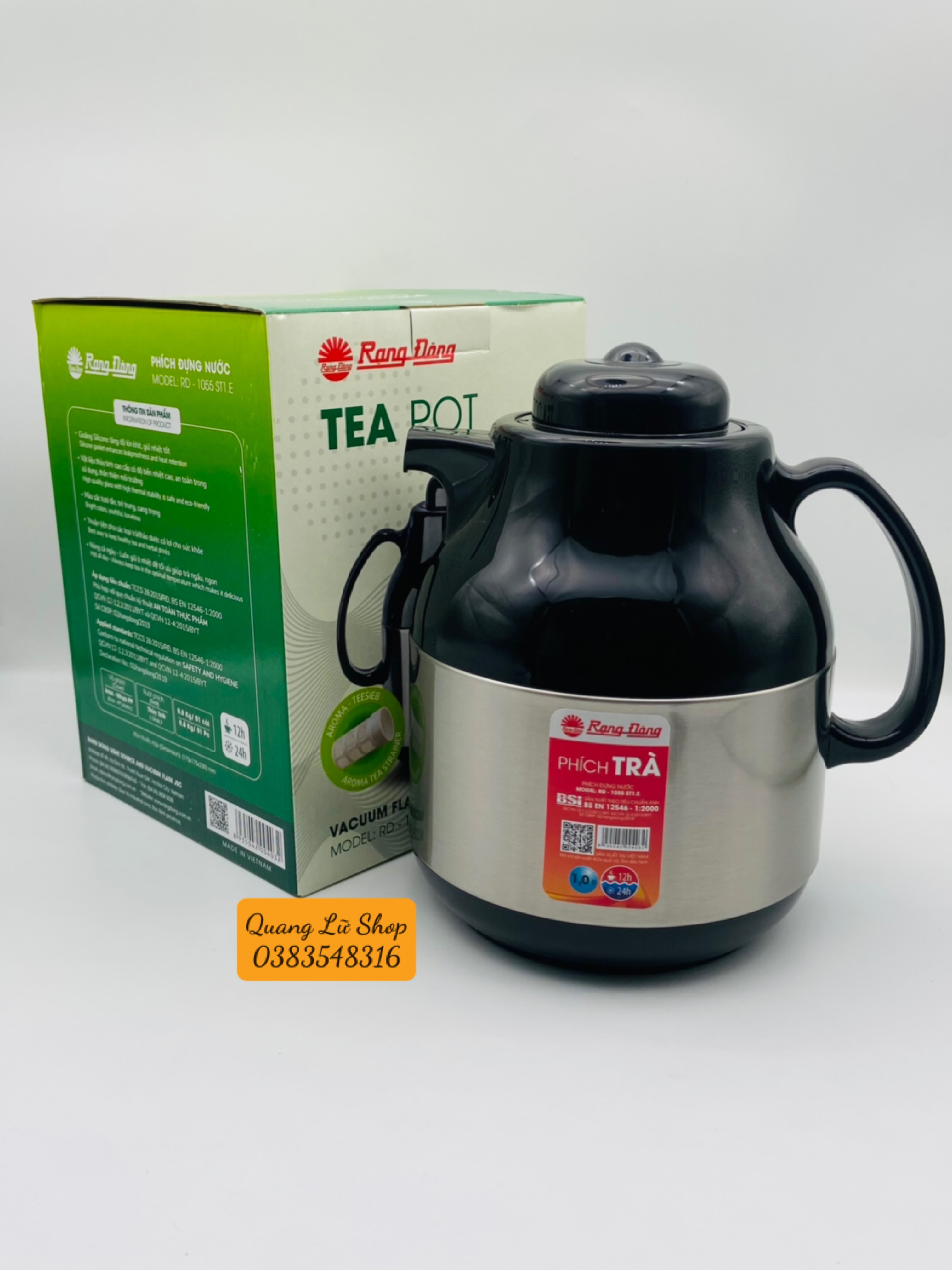 Phích Pha trà Inox 1 Lít Rạng Đông Model: RD-1055 ST1.E