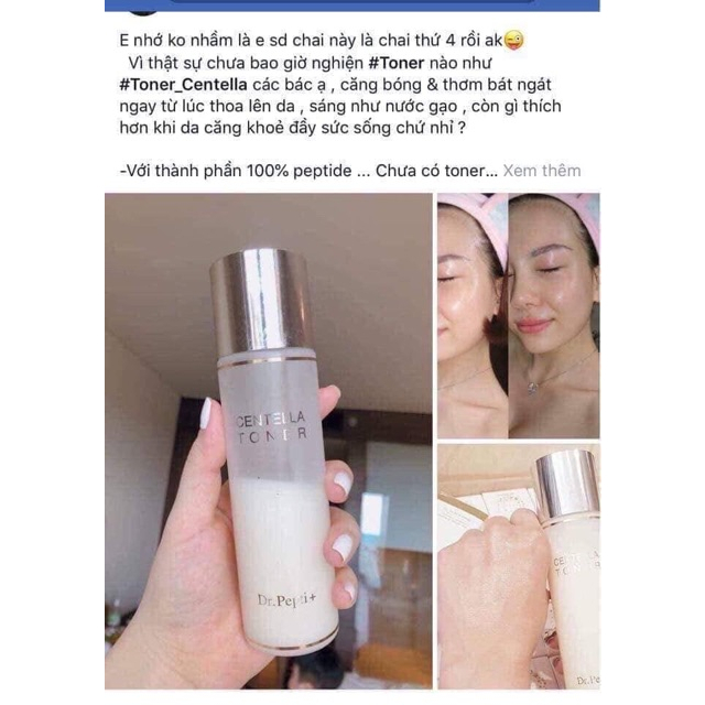 Nước Thần Siêu Căng Bóng Centella Toner Dr.Pepti Mẫu Mới