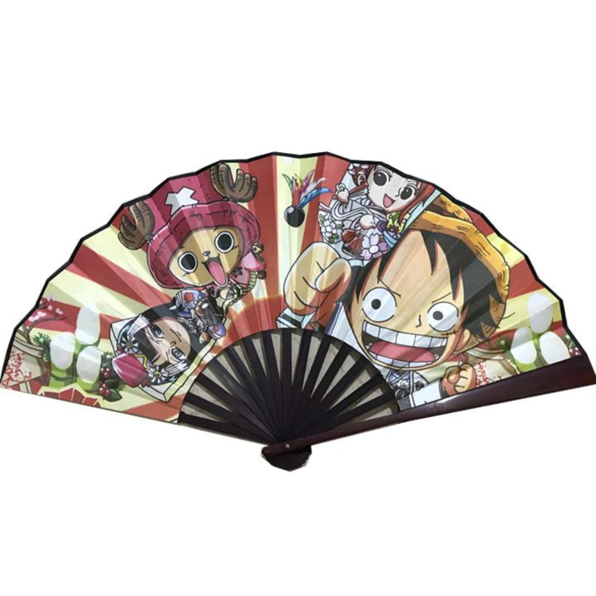 Quạt One Piece Đảo Hải Tặc cầm tay anime chibi nan 31cm cổ trang cổ điển cosplay