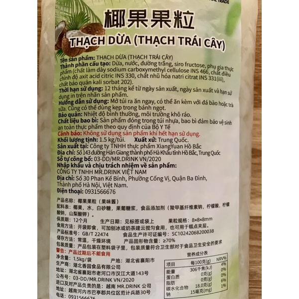 Thạch Dừa Đài Loan 1.5Kg Giòn Ngon